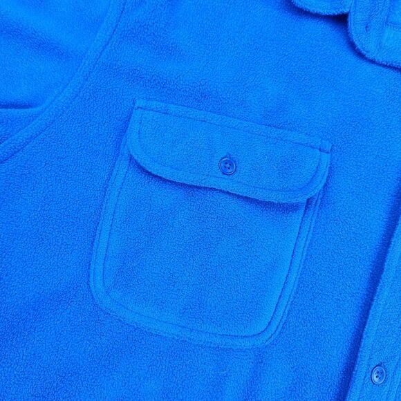 🔹️Chaps Blue Buttoned Front Micro Fleece Long Sleeve Shirt Mens Size 2X - Picture 6 of 10